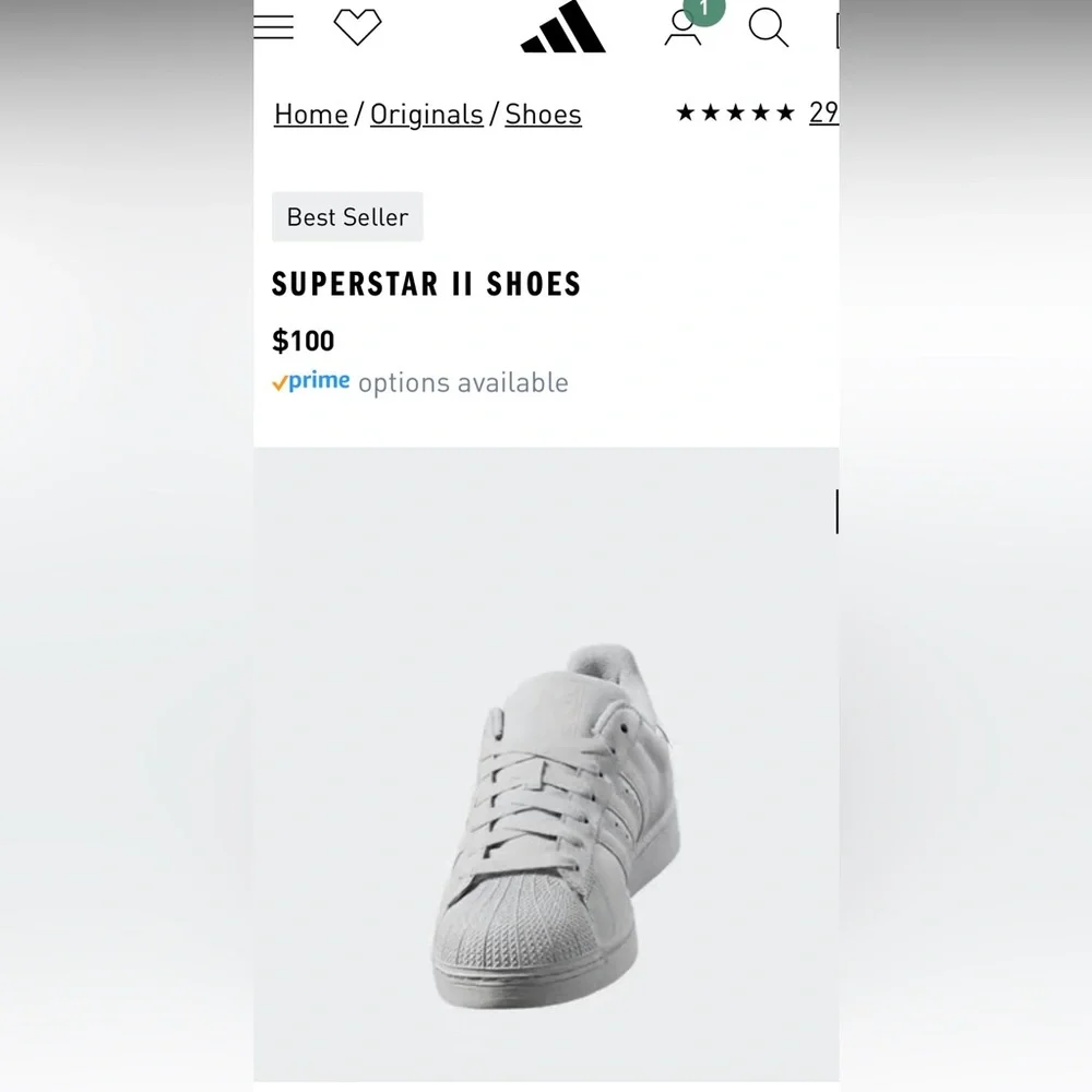 Women’s Adidas Superstar II, Size 7.5 - Picture 8 of 9